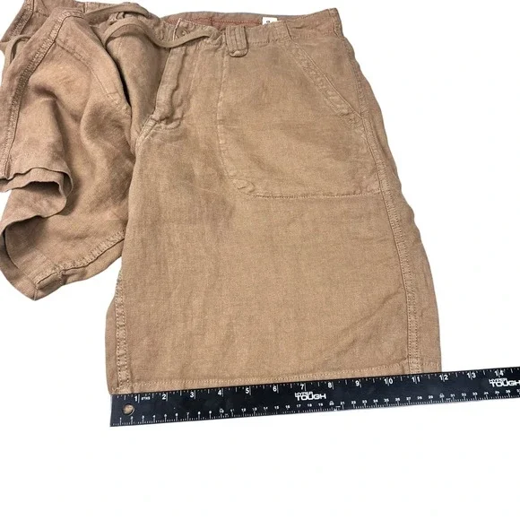 Lucky Brand Mens 100% Linen Drawstring Cargo Shorts Tan Brown Size 34 - Picture 8 of 8